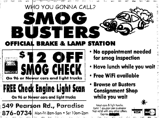 Smog Busters Paradise CA