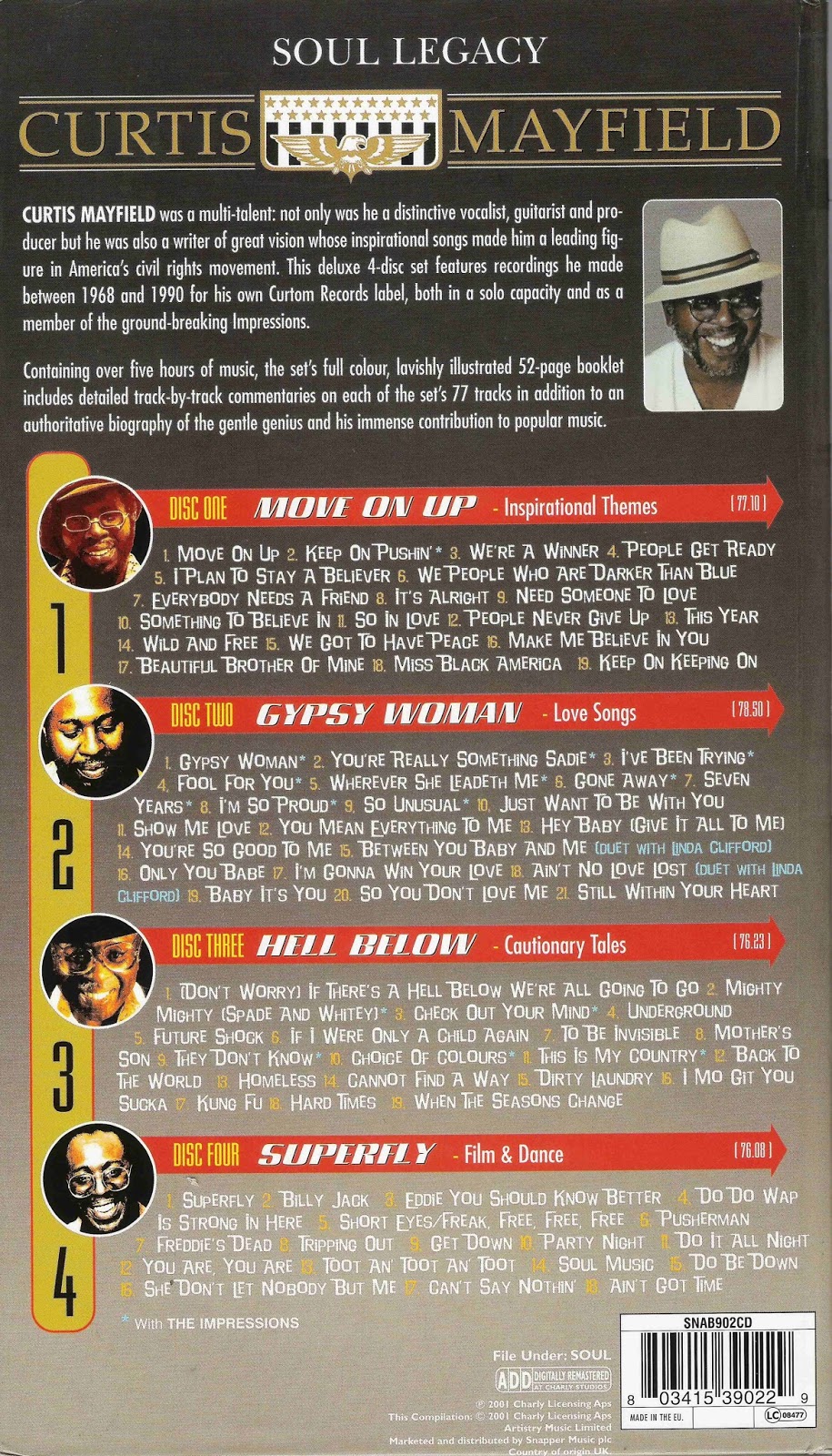 Curtis Mayfield Discography: Curtis Mayfield - 2001 Soul Legacy (4CD)