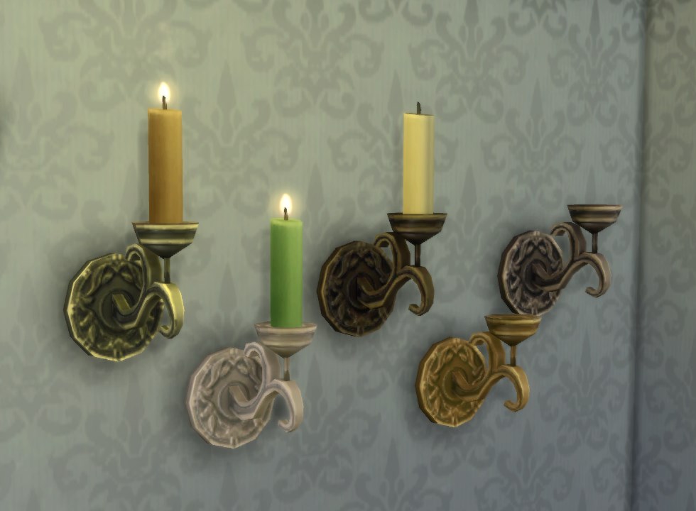 My Sims 4 Blog Single Candle + Candle Holders by Plasticbox