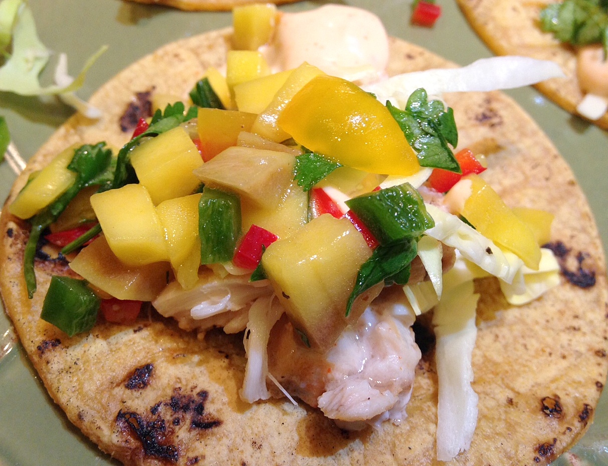 Arizona Renaissance Woman 48. Smoked Swordfish Tacos with Mango Salsa