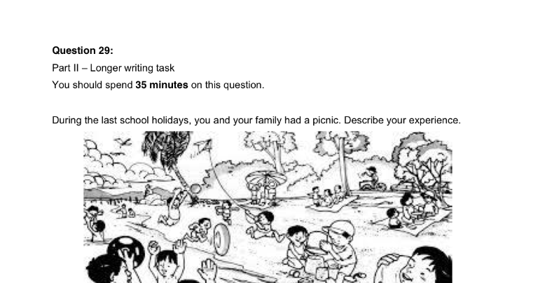 Sharing is caring: PT3 Essay - Picnic at seaside