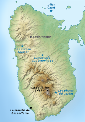 Carte de la Région Basse Terre -Guadeloupe