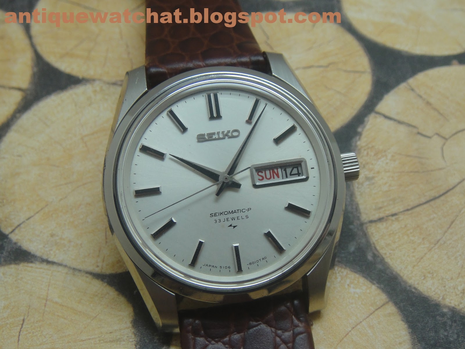 Antique Watch Bar: SEIKOMATIC-P 33 JEWELS 5106-8010 SM123 (SOLD)