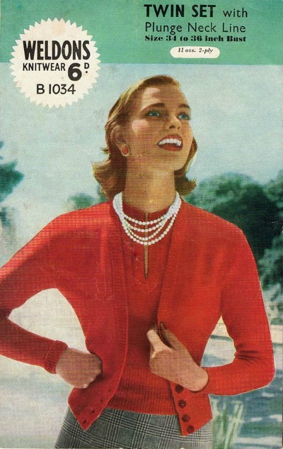 twin set cardigan sweaters 1950s