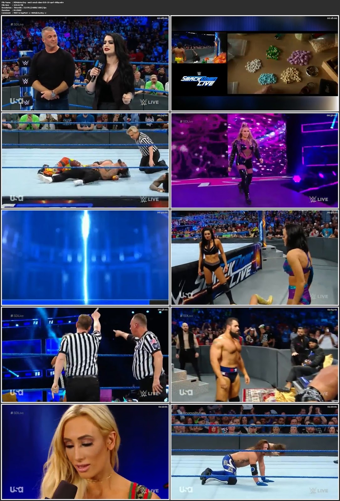 WWE Smackdown Live 10th April 2018 HDTV 480p 300MB Download