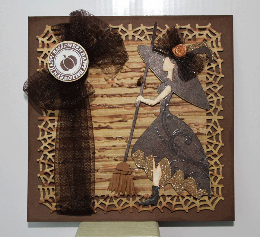 Croatian Crafter Monochromatic (Brown) Halloween Card