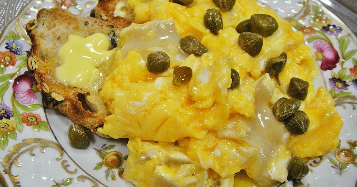 Maryam's Culinary Wonders 914. ChevreCaper Scrambled Eggs