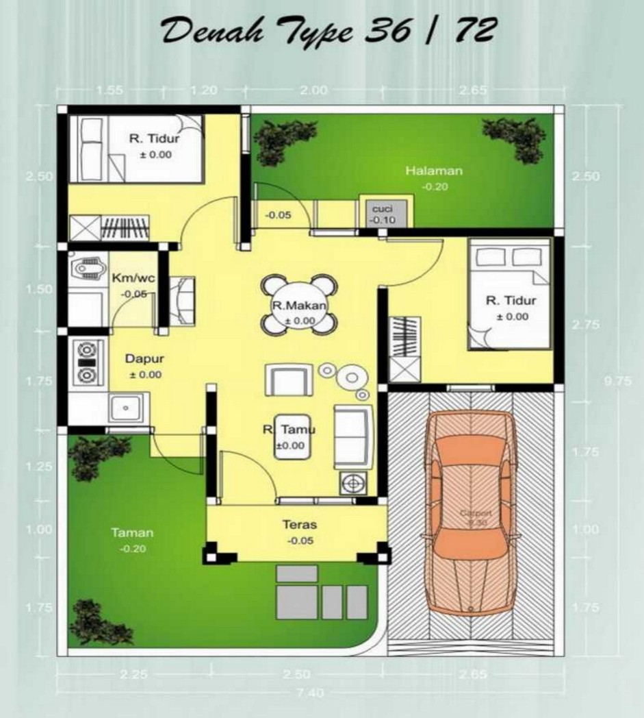 60 Desain Rumah  Minimalis  Luas  Tanah  72m2 Desain Rumah  