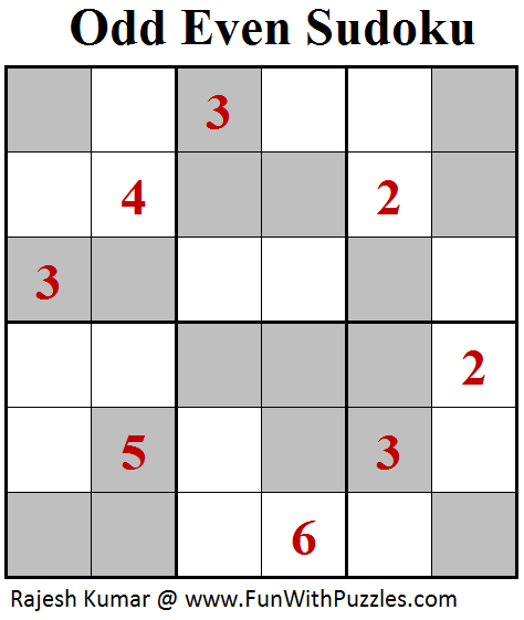Odd Even Sudoku (Mini Sudoku Series #98)