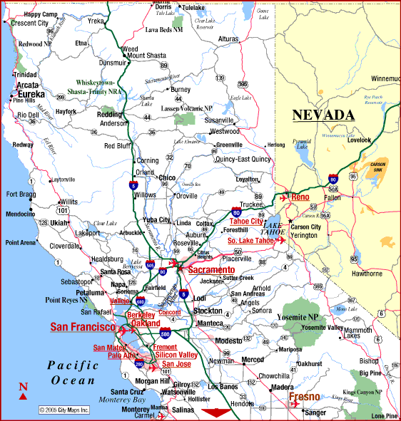 Map Of Northern California Area Pictures California Map Cities Town