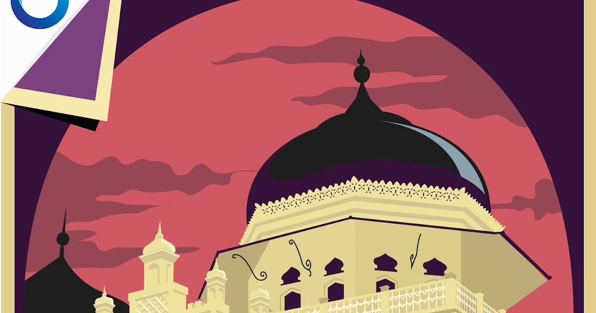Mesjid Raya Baiturrahman Banda Aceh dalam Vector Art Mesjid Raya Baiturrahman Banda Aceh dalam Vector Art