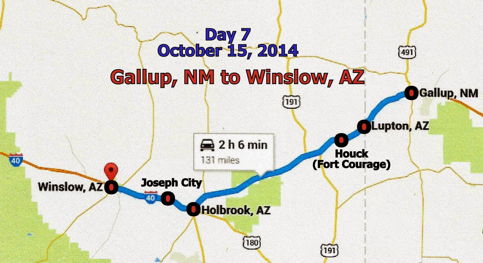 Route 66 National Motor Tour 2014 ! October 15, 2014 Gallup, NM to