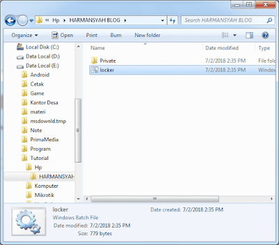 Folder Private - Mengunci Folder Tanpa Software