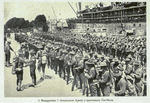 The disembarkment of the American 1st Army in the Harbour of St. Nazaire