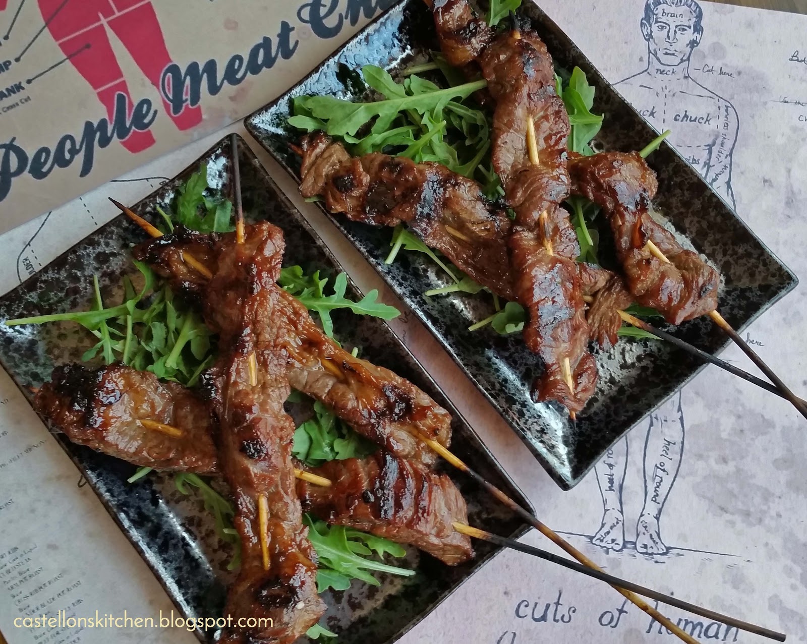 Castellon's Kitchen Skewered Epidermis (Skirt Steak Skewers)