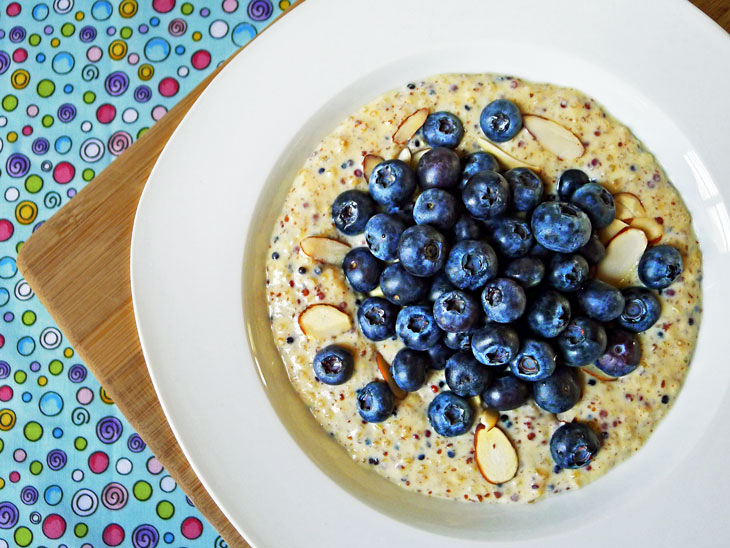 Cooking Weekends Quinoa Pudding with Fresh Blueberries