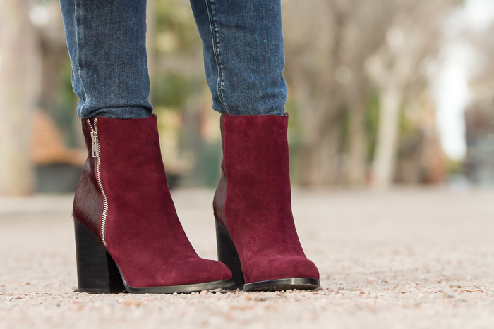 Burgundy Ankle Boots and Navy Coat | With Or Without Blog Influencer Moda Valencia España