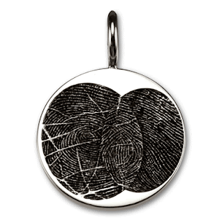 Sterling Silver Large Circle with Overlapping Fingerprints