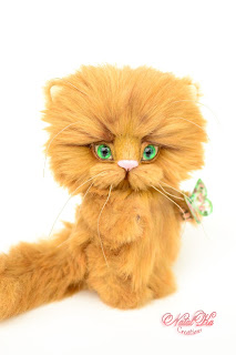 Artist teddy kitten, ooak cat, handmade kitten, NatalKa Creations, teddies with charm, Teddy Katze, Teddy Kater, red kitten