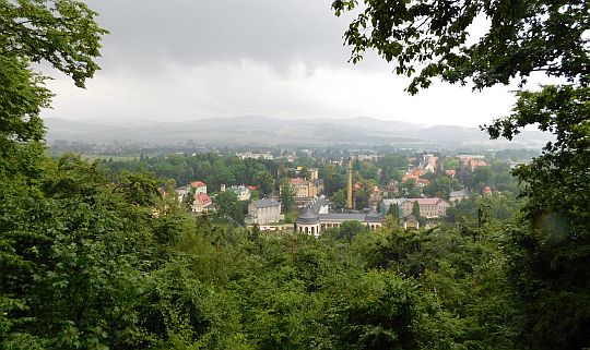 Widok na Kudową-Zdrój z Altany Miłości.