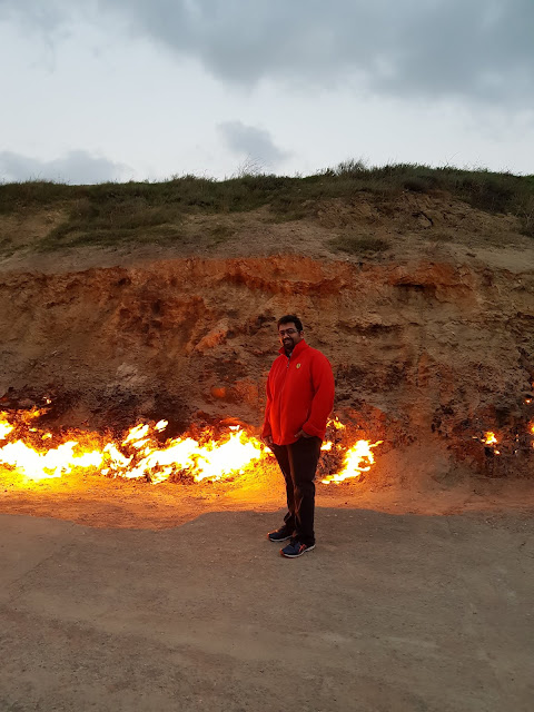 azerbaijan visit places see baku yanar dag natural gas fire