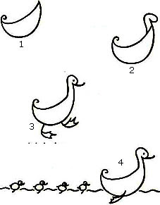 4 Tahap Teknik Mudah Menggambar Bebek dari Bentuk Kurva