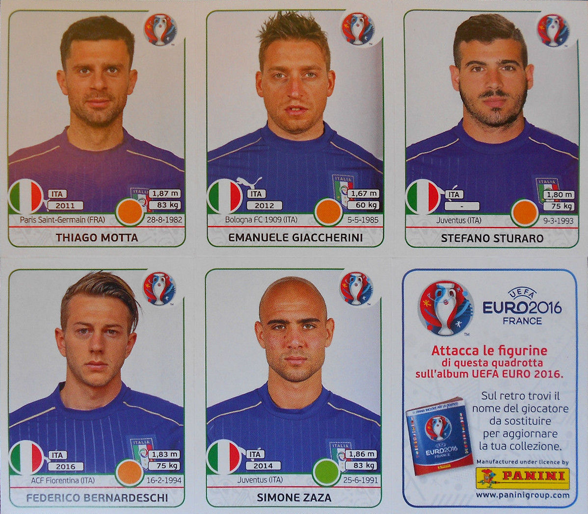 lotto-stock 630 Figurine-stickers DIVERSE EURO 2016 Panini 