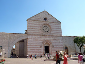 The façade of the Basilica of St Clare in Assisi
