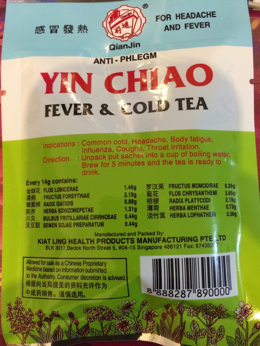 QJ Yin Chiao Fever Cold Herbal Tea 2x7g