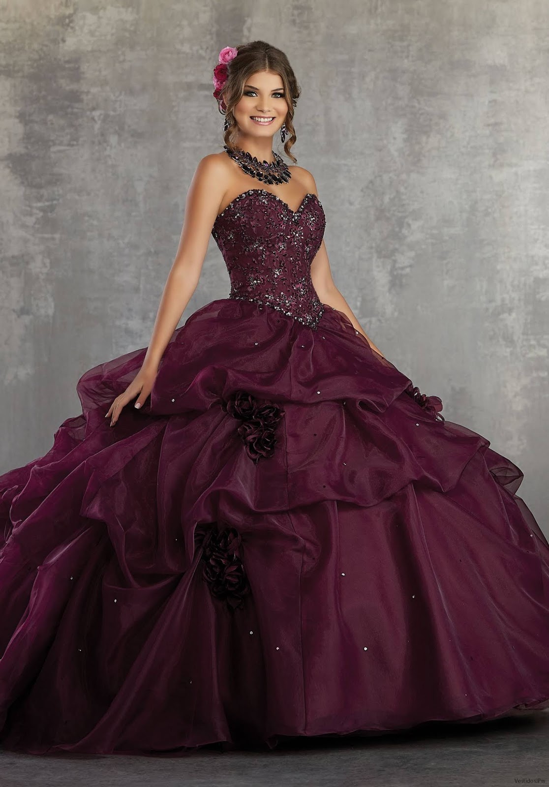 Mas de 31 Vestidos de XV Color Vino 【COLECCIÓN 2019】 | Vestidos Moda 2019 2020