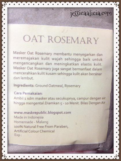 Review : Mask Republic Oat Rosemary Powder Mask by Jessica Alicia Review : Mask Republic Oat Rosemary Powder Mask by Jessica Alicia