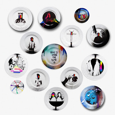 street art with plates