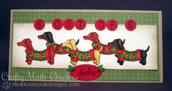 Dachshund  Card by Crafty Math-Chick for Newton's Nook Designs - Holiday Hounds Dog Stamp set