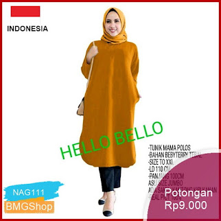 NAG111 Tunik Mama Polos Atasan Muslimah Tk 8 Murah Bmgshop