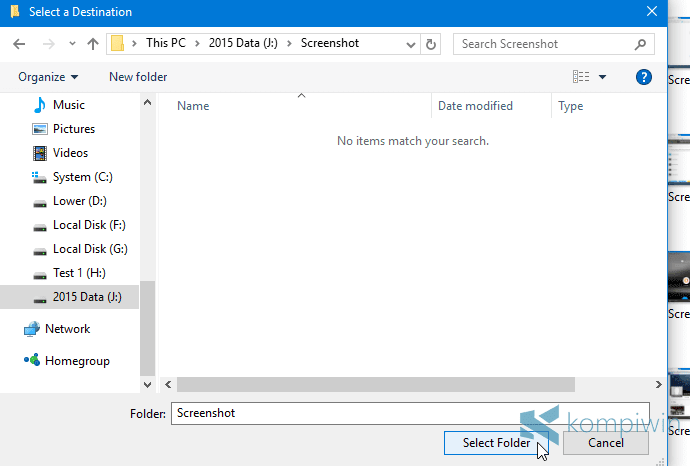cara ubah folder screenshot