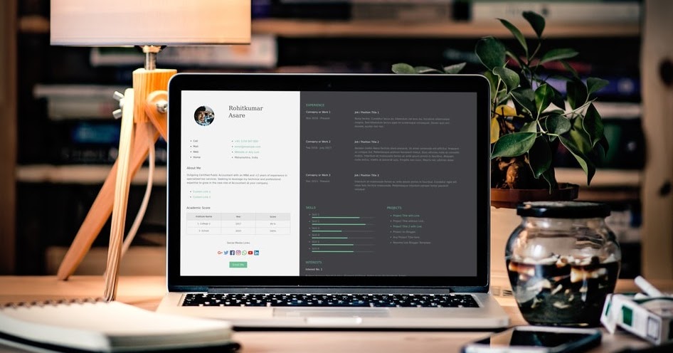 Resume Lite - One Page Resume Blogger Template