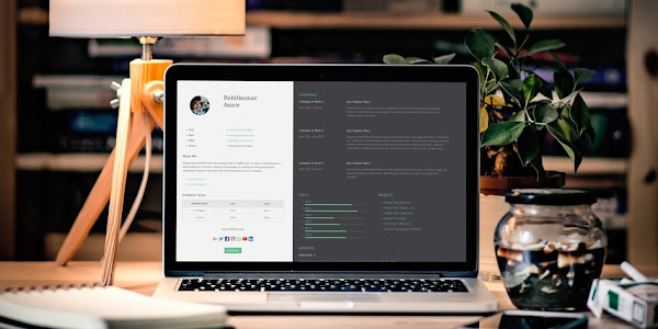Resume Lite - One Page Resume Blogger Template for Blogspot Website