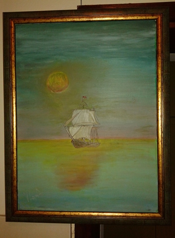 umetnička slika Galija,ulje na platnu,umetnik Vladisav art Bogićević,udruženje Luna Niš