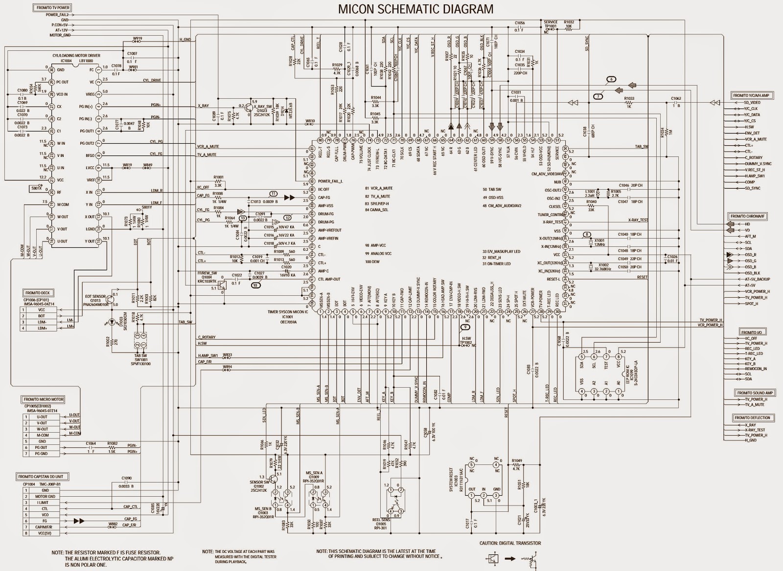 Schematic Diagrams: TOSHIBA MV13L4 CRT TV - SCHEMATIC - Circuit Diagram