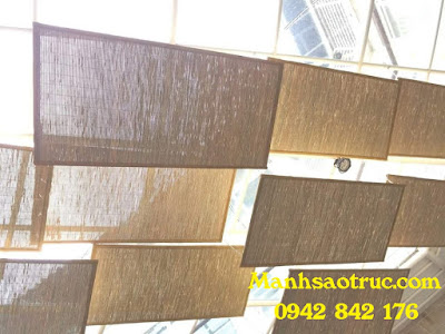 ốp trần rèm tre