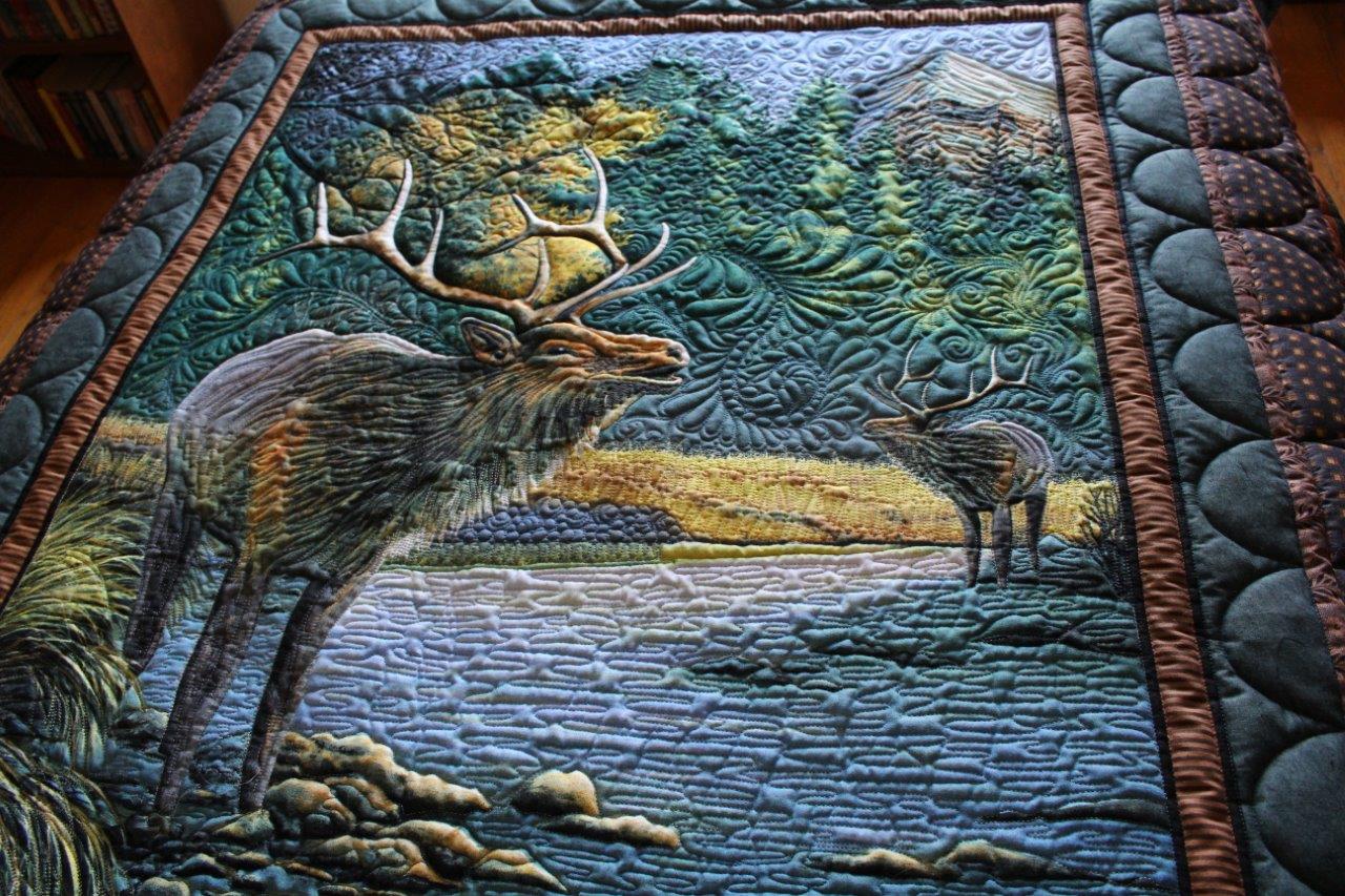 Sarah Lynn's Quilting Elk Panel Quilt Finished