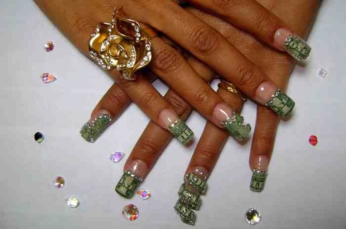 Money Green Acrylic Nails - wide 6