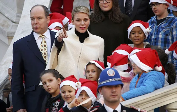 Prince Albert II of Monaco and Princess Charlene of Monaco, Camille Gottlieb and Louis Ducruet attend the Christmas gifts distribution