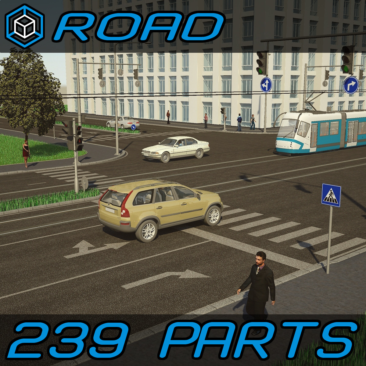 turbosquid 3d road elements pack 3d