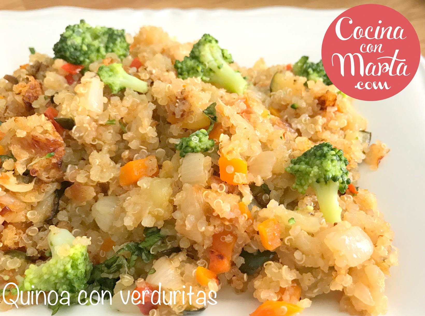 quinoa salteada con verduras, recetas con quinoa, recetas sanas, dieta, receta rápida, fácil, cocina con marta