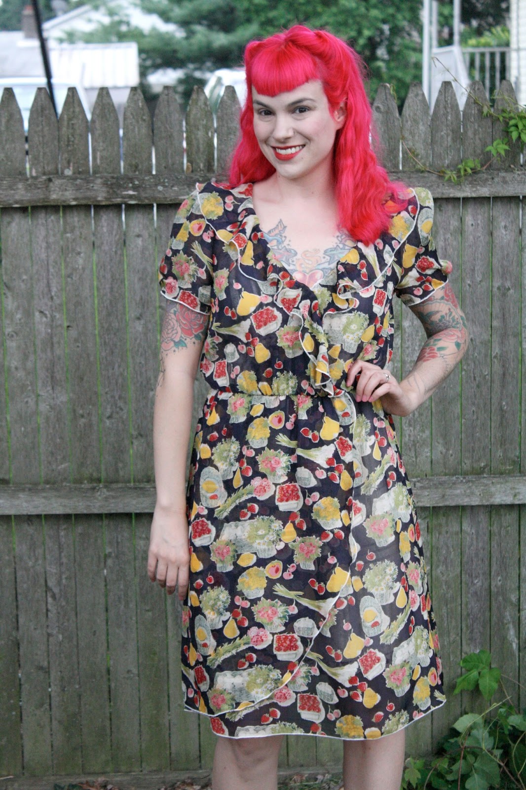 Gertie's New Blog for Better Sewing: Fruity Floral 40s Chiffon Dress