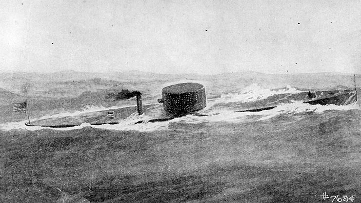 the USS Monitor at sea the USS Monitor at sea