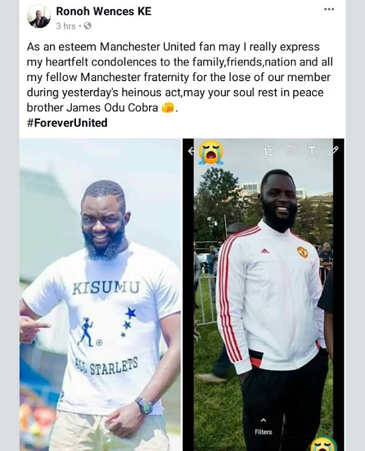 Photos: Kenyans mourn popular football enthusiast killed in terror attack on the eve of his birthday