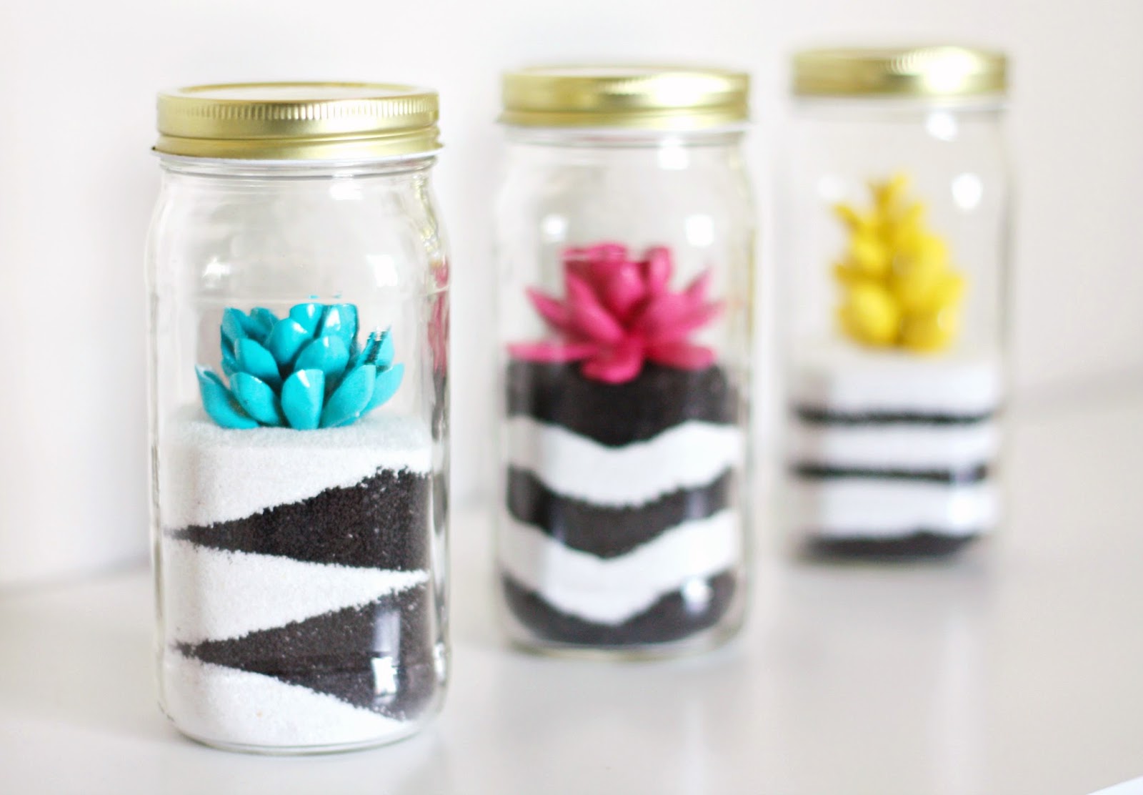 DIY Sand Art Painted Succulent Terrariums The Pretty Life Girls