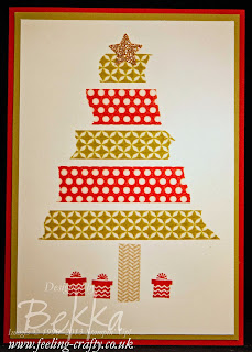 Washi Tape Christmas Tree Card by UK Stampin' Up! Demonstrator Bekka Prideaux - check out her blog for lots of great ideas